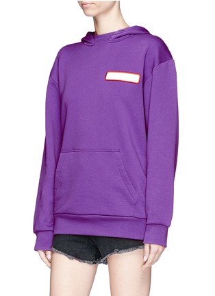 Front View - Click To Enlarge - ACNE STUDIOS - 'Fog' spill cocktail patch unisex hoodie