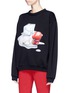 Front View - Click To Enlarge - ACNE STUDIOS - 'Flames' spill cocktail patch unisex sweatshirt