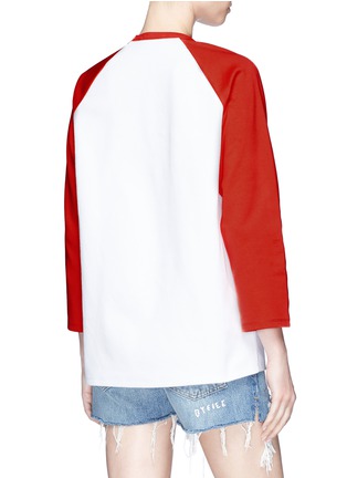 Back View - Click To Enlarge - ACNE STUDIOS - 'Noise' lipstick patch unisex baseball T-shirt