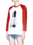 Front View - Click To Enlarge - ACNE STUDIOS - 'Noise' lipstick patch unisex baseball T-shirt