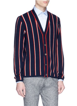 Front View - Click To Enlarge - TOMORROWLAND - Stripe lambswool cardigan