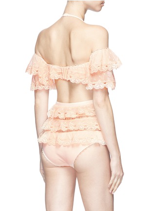 Back View - Click To Enlarge - ZIMMERMANN - 'Painted Heart Love' ruffle off-shoulder one-piece swimsuit