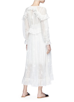 Figure View - Click To Enlarge - ZIMMERMANN - 'Lovelorn' ruffle silk broderie anglaise midi dress