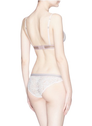 Back View - Click To Enlarge - 72930 - 'Eve' stripe band guipure lace briefs