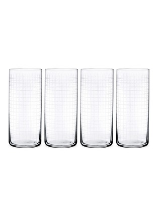 Main View - Click To Enlarge - NUDE - Finesse Grid high ball glass set