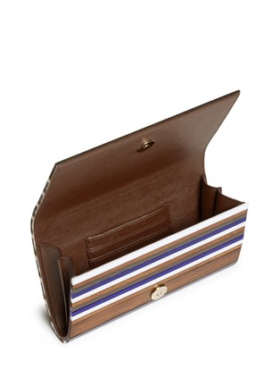 Detail View - Click To Enlarge - TORY BURCH - 'Rayna' stripe resin clutch