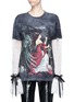 Main View - Click To Enlarge - DRY CLEAN ONLY - 'Molly' guipure lace sleeve graphic print T-shirt