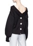 Back View - Click To Enlarge - HELLESSY - 'Hans' button back puff sleeve sweater