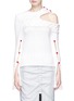Main View - Click To Enlarge - HELLESSY - 'Johannes' cutout shoulder button slit sleeve sweater