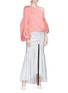Figure View - Click To Enlarge - HELLESSY - 'Hilda' asymmetric puff sleeve one-shoulder stripe satin top