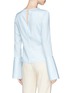 Back View - Click To Enlarge - HELLESSY - 'Ida' keyhole front slit sleeve stripe satin blouse