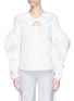Main View - Click To Enlarge - HELLESSY - 'Lizbet' puff sleeve cutout front blouse