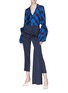 Figure View - Click To Enlarge - HELLESSY - 'Morten' knot sash crepe cropped pants