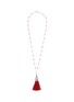 Main View - Click To Enlarge - ROBERTO COIN - Diamond coral bead 18k white gold tassel pendant necklace