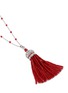 Figure View - Click To Enlarge - ROBERTO COIN - Diamond coral bead 18k white gold tassel pendant necklace