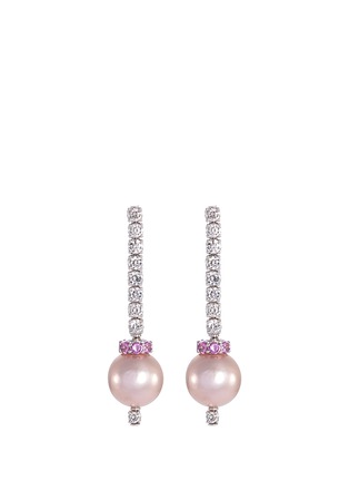 Main View - Click To Enlarge - ROBERTO COIN - 'Cento' diamond sapphire pearl drop earrings