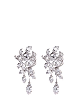 Main View - Click To Enlarge - LAZARE KAPLAN - 'Corsage' diamond 18k white gold floral earrings