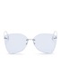 Main View - Click To Enlarge - ALEXANDER MCQUEEN - Frosted rim angular metal sunglasses