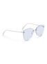 Figure View - Click To Enlarge - ALEXANDER MCQUEEN - Frosted rim angular metal sunglasses
