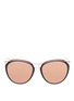 Main View - Click To Enlarge - ALEXANDER MCQUEEN - Acetate frame front metal mirror round sunglasses