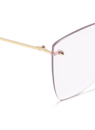 Detail View - Click To Enlarge - ALEXANDER MCQUEEN - Frosted rim angular metal sunglasses