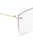 Detail View - Click To Enlarge - ALEXANDER MCQUEEN - Frosted rim angular metal sunglasses