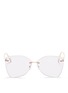 Main View - Click To Enlarge - ALEXANDER MCQUEEN - Frosted rim angular metal sunglasses