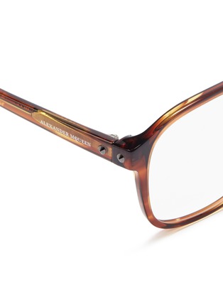 Detail View - Click To Enlarge - ALEXANDER MCQUEEN - Stud tortoiseshell acetate square optical glasses