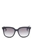 Main View - Click To Enlarge - ALEXANDER MCQUEEN - Skull hinge metal temple acetate square sunglasses