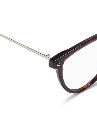 Detail View - Click To Enlarge - ALEXANDER MCQUEEN - Metal temple tortoiseshell acetate round optical glasses