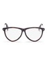 Main View - Click To Enlarge - ALEXANDER MCQUEEN - Metal temple tortoiseshell acetate round optical glasses