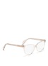 Figure View - Click To Enlarge - ALEXANDER MCQUEEN - Skull stud acetate square optical glasses
