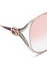 Detail View - Click To Enlarge - GUCCI - 'GG' logo metal round sunglasses