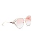 Figure View - Click To Enlarge - GUCCI - 'GG' logo metal round sunglasses