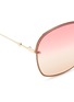 Detail View - Click To Enlarge - GUCCI - GLITTER RIM METAL OVAL SUNGLASSES