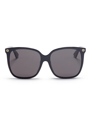 Main View - Click To Enlarge - GUCCI - GG logo acetate square sunglasses