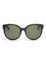Main View - Click To Enlarge - GUCCI - Glitter web stripe temple acetate round sunglasses