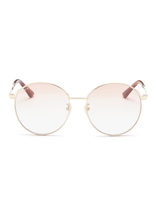 Main View - Click To Enlarge - GUCCI - Metal round sunglasses