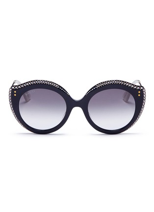 Main View - Click To Enlarge - GUCCI - Jewelled acetate cat eye sunglasses