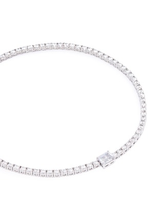 Detail View - Click To Enlarge - CZ BY KENNETH JAY LANE - Emerald cut cubic zirconia tennis necklace
