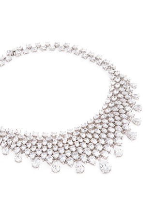 Detail View - Click To Enlarge - CZ BY KENNETH JAY LANE - Cubic zirconia mesh bib necklace