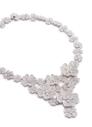 Detail View - Click To Enlarge - CZ BY KENNETH JAY LANE - Cubic zirconia floral bib necklace