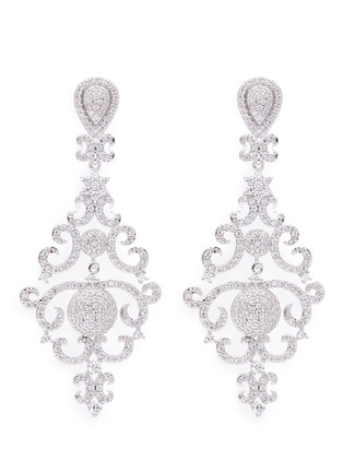 Main View - Click To Enlarge - CZ BY KENNETH JAY LANE - 'Vintage' cubic zirconia chandelier earrings