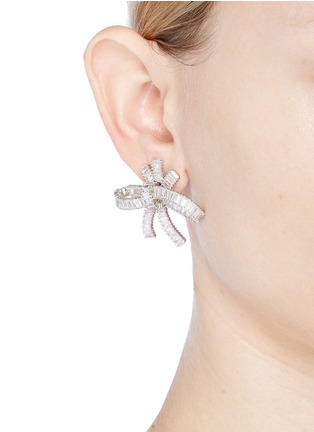 Figure View - Click To Enlarge - CZ BY KENNETH JAY LANE - Cubic zirconia bow earrings