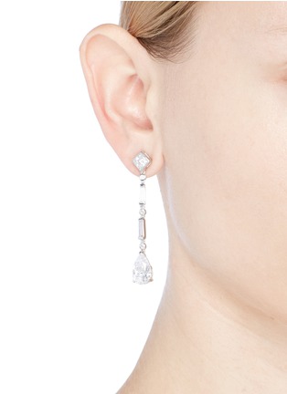 Figure View - Click To Enlarge - CZ BY KENNETH JAY LANE - Cubic zirconia link drop earrings