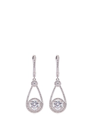 Main View - Click To Enlarge - CZ BY KENNETH JAY LANE - Cubic zirconia halo teardrop earrings
