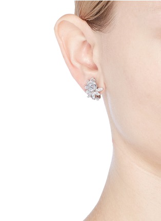 Figure View - Click To Enlarge - CZ BY KENNETH JAY LANE - Cubic zirconia stud clip earrings