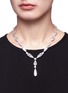 Figure View - Click To Enlarge - CZ BY KENNETH JAY LANE - Cubic zirconia silver link drop necklace