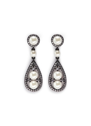 Main View - Click To Enlarge - CZ BY KENNETH JAY LANE - Cubic zirconia glass pearl teardrop earrings