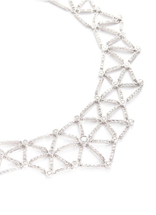 Detail View - Click To Enlarge - CZ BY KENNETH JAY LANE - Cubic zirconia spider web necklace